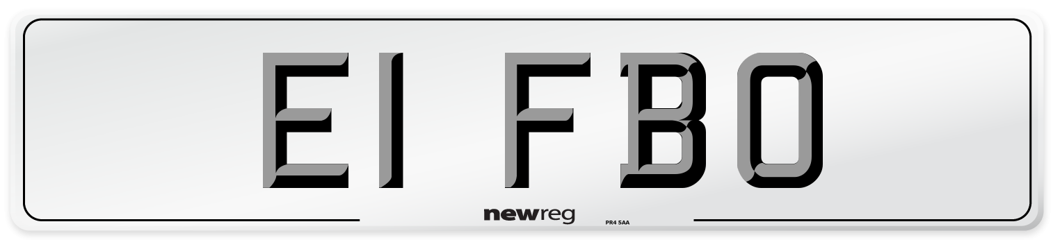 E1 FBO Number Plate from New Reg